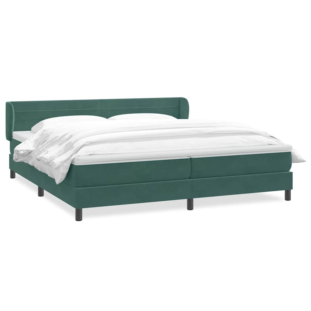 Boxspringbett mit Matratzen Dunkelgrün 200x210 cm Samt