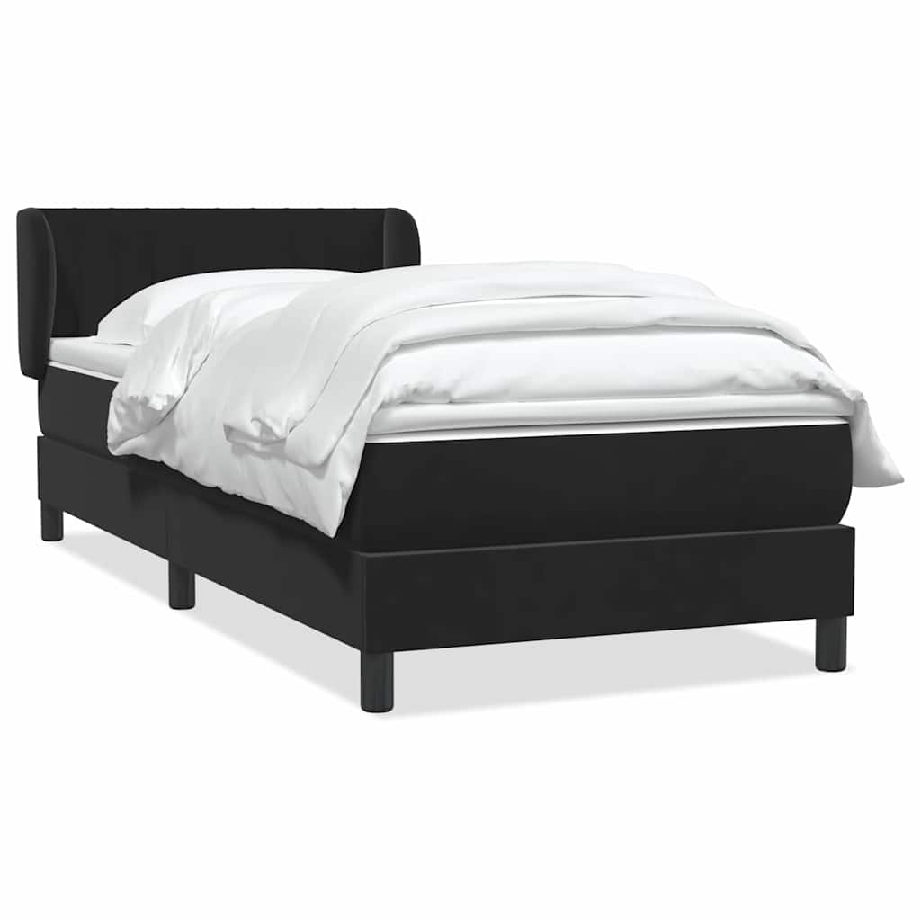 Boxspringbett mit Matratze Schwarz 80x210 cm Samt