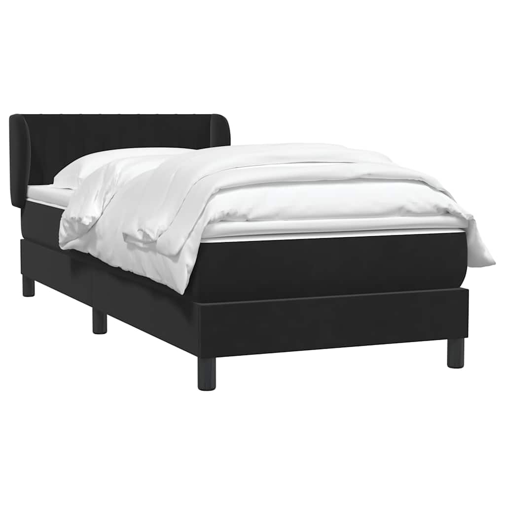 Boxspringbett mit Matratze Schwarz 80x210 cm Samt