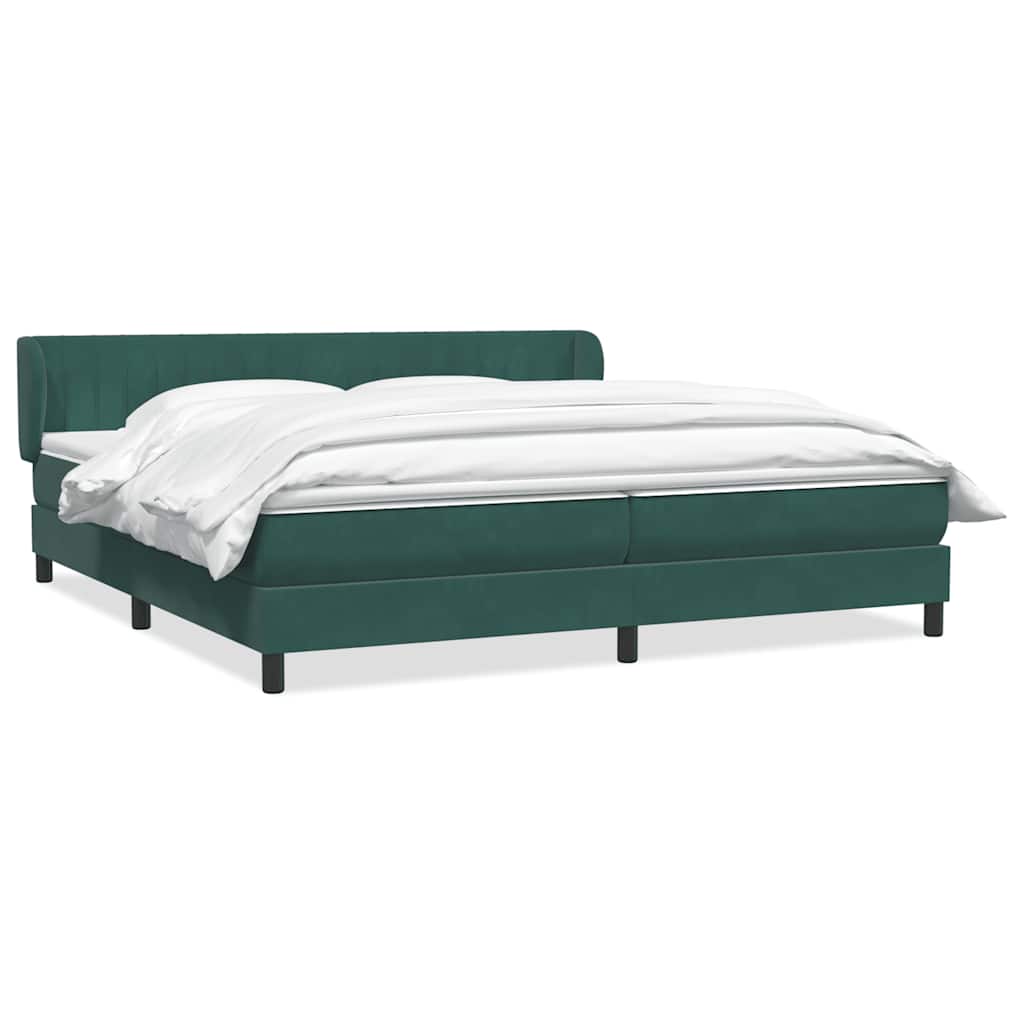 Boxspringbett mit Matratzen Dunkelgrün 200x210 cm Samt