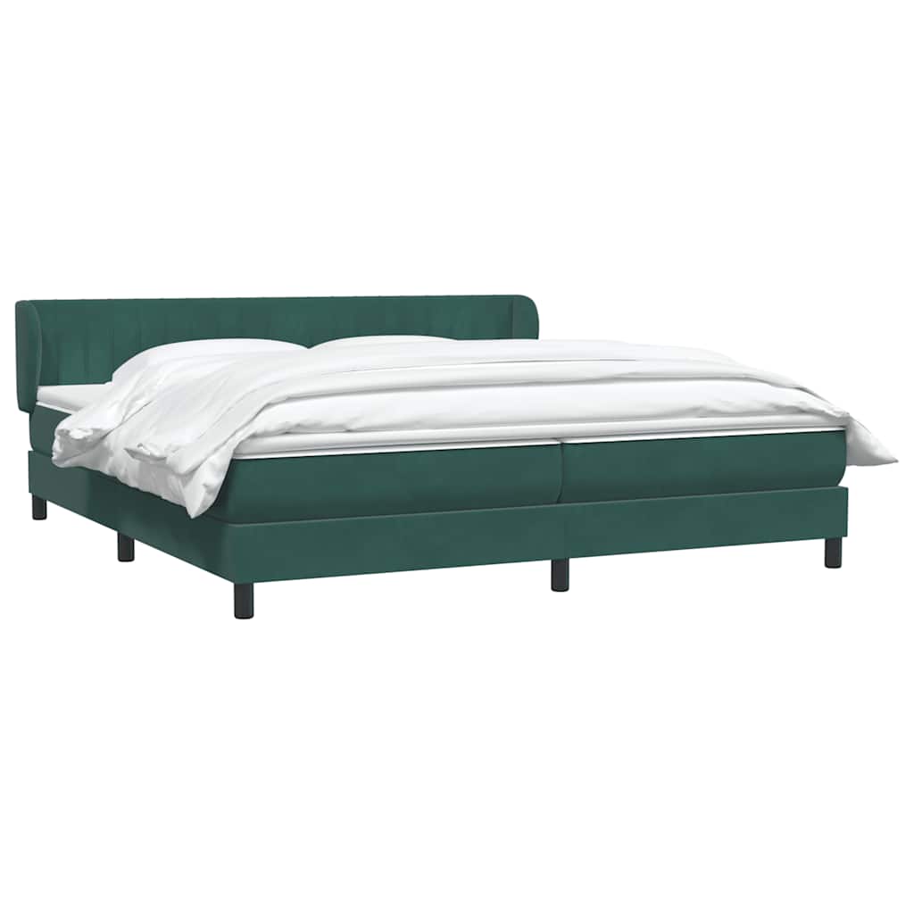 Boxspringbett mit Matratzen Dunkelgrün 200x210 cm Samt