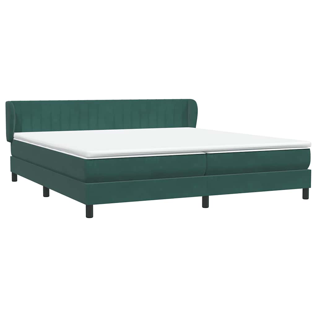 Boxspringbett mit Matratzen Dunkelgrün 200x210 cm Samt