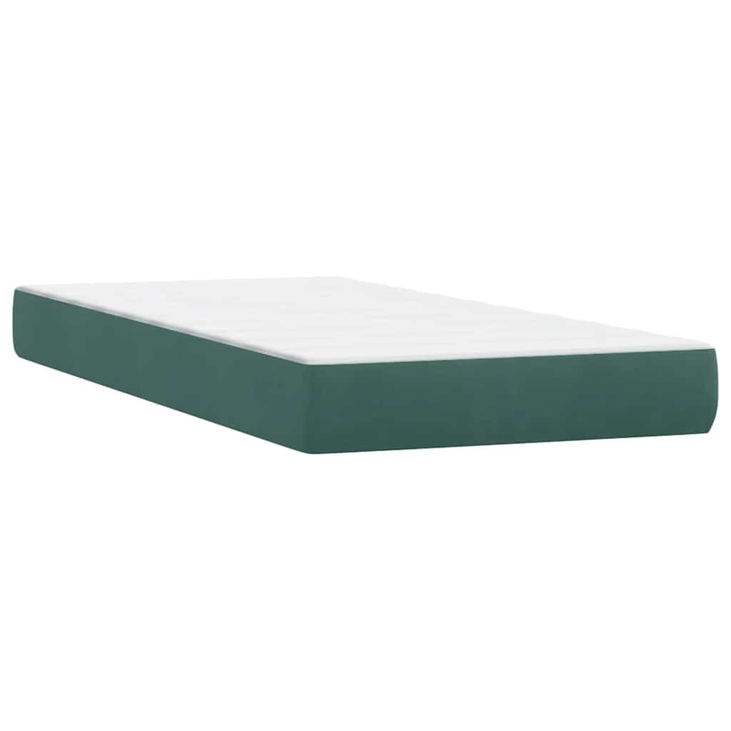 Boxspringbett mit Matratzen Dunkelgrün 200x210 cm Samt