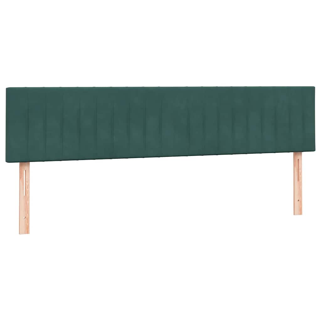 Boxspringbett mit Matratzen Dunkelgrün 200x210 cm Samt