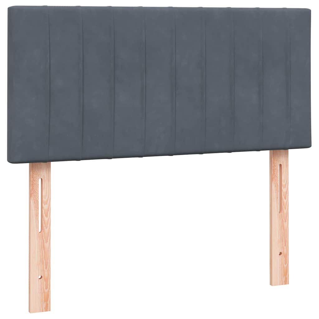 Boxspringbett mit Matratze Dunkelgrau 100x220 cm Samt