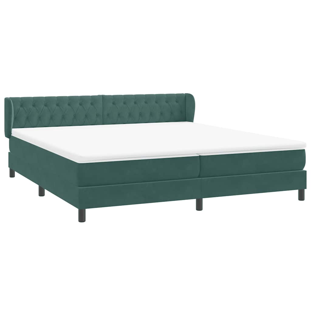 Boxspringbett mit Matratzen Dunkelgrün 200x210 cm Samt