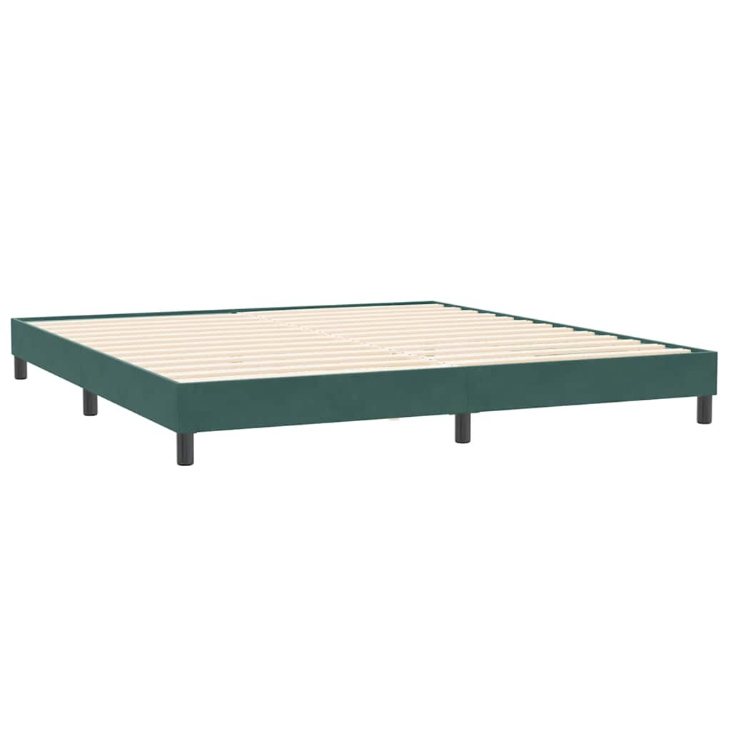 Boxspringbett mit Matratzen Dunkelgrün 200x210 cm Samt