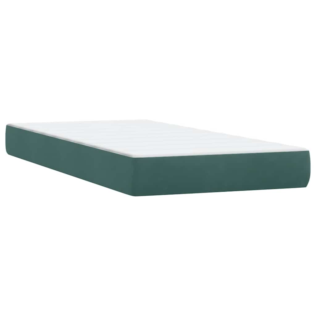 Boxspringbett mit Matratzen Dunkelgrün 200x210 cm Samt