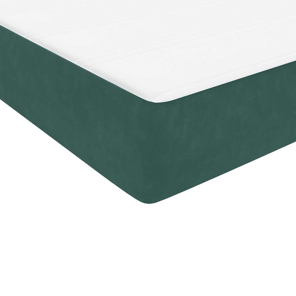 Boxspringbett mit Matratzen Dunkelgrün 200x210 cm Samt