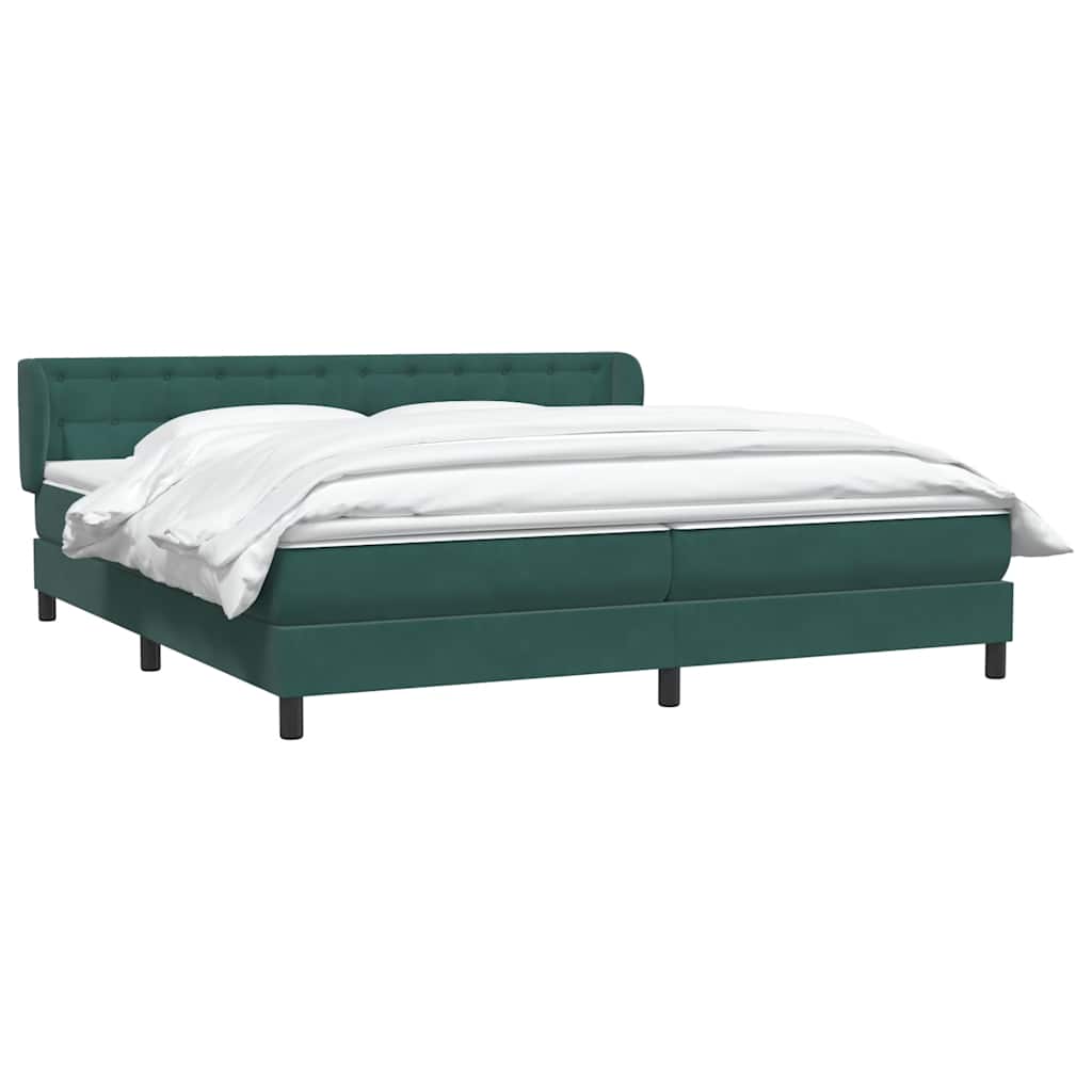 Boxspringbett mit Matratzen Dunkelgrün 200x210 cm Samt