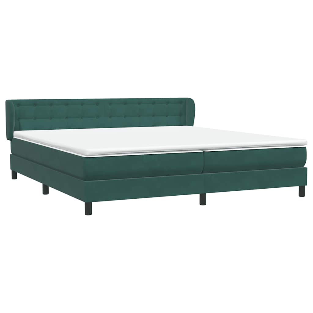 Boxspringbett mit Matratzen Dunkelgrün 200x210 cm Samt