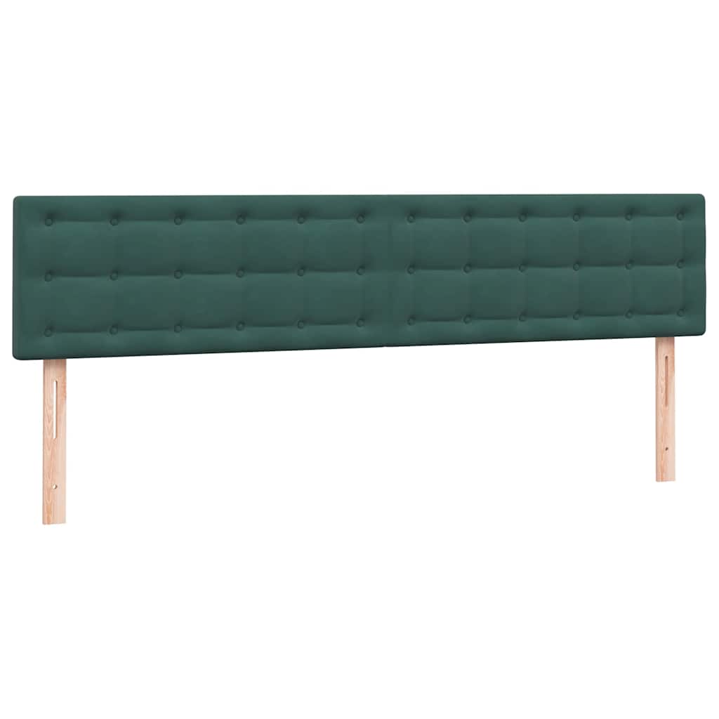 Boxspringbett mit Matratzen Dunkelgrün 200x210 cm Samt