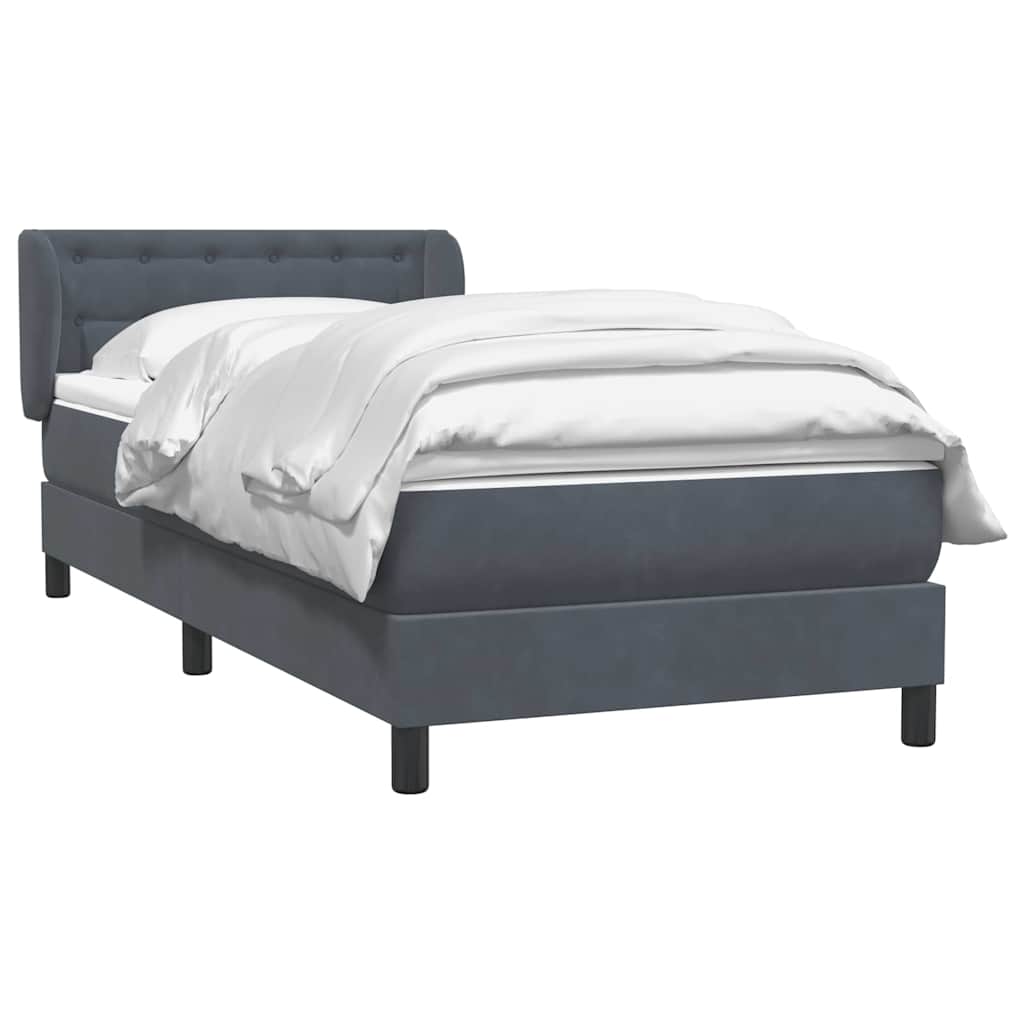 Boxspringbett mit Matratze Dunkelgrau 100x220 cm Samt