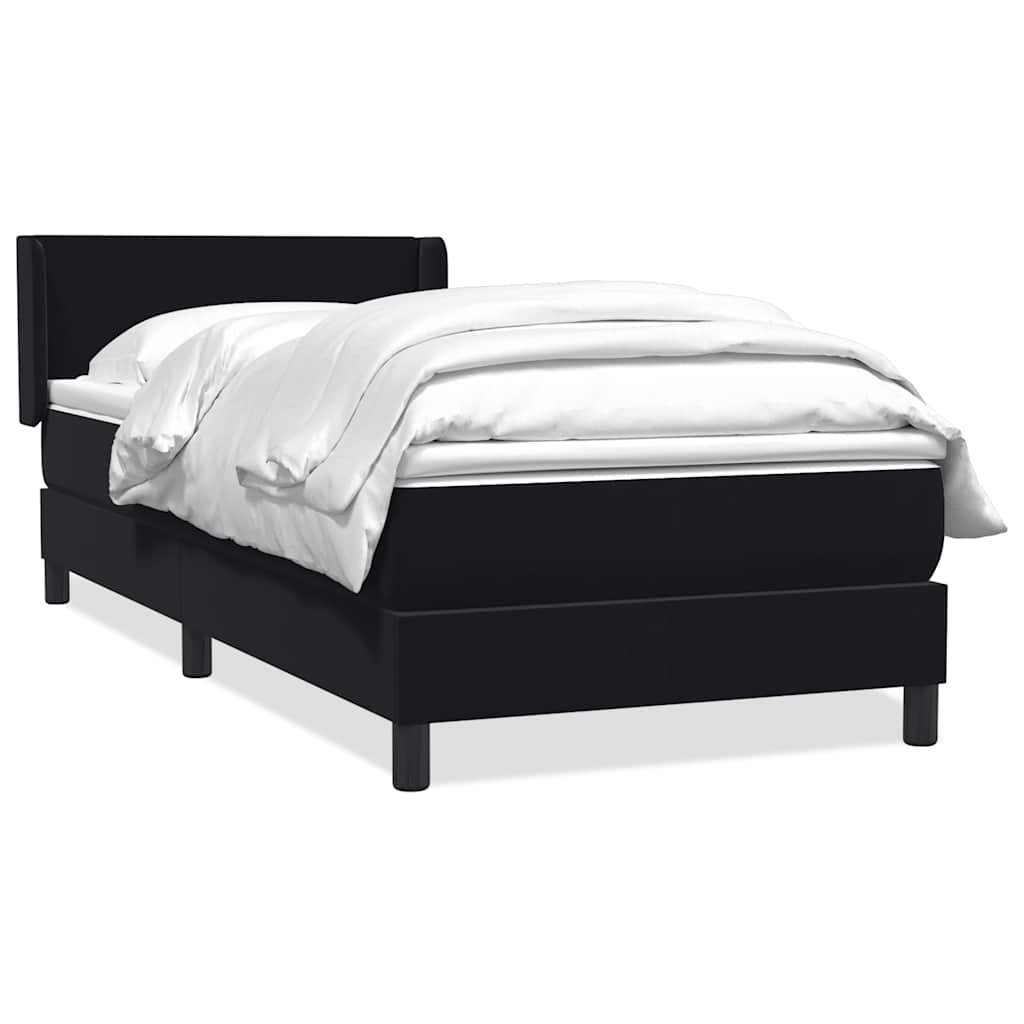 Boxspringbett mit Matratze Schwarz 80x210 cm Samt