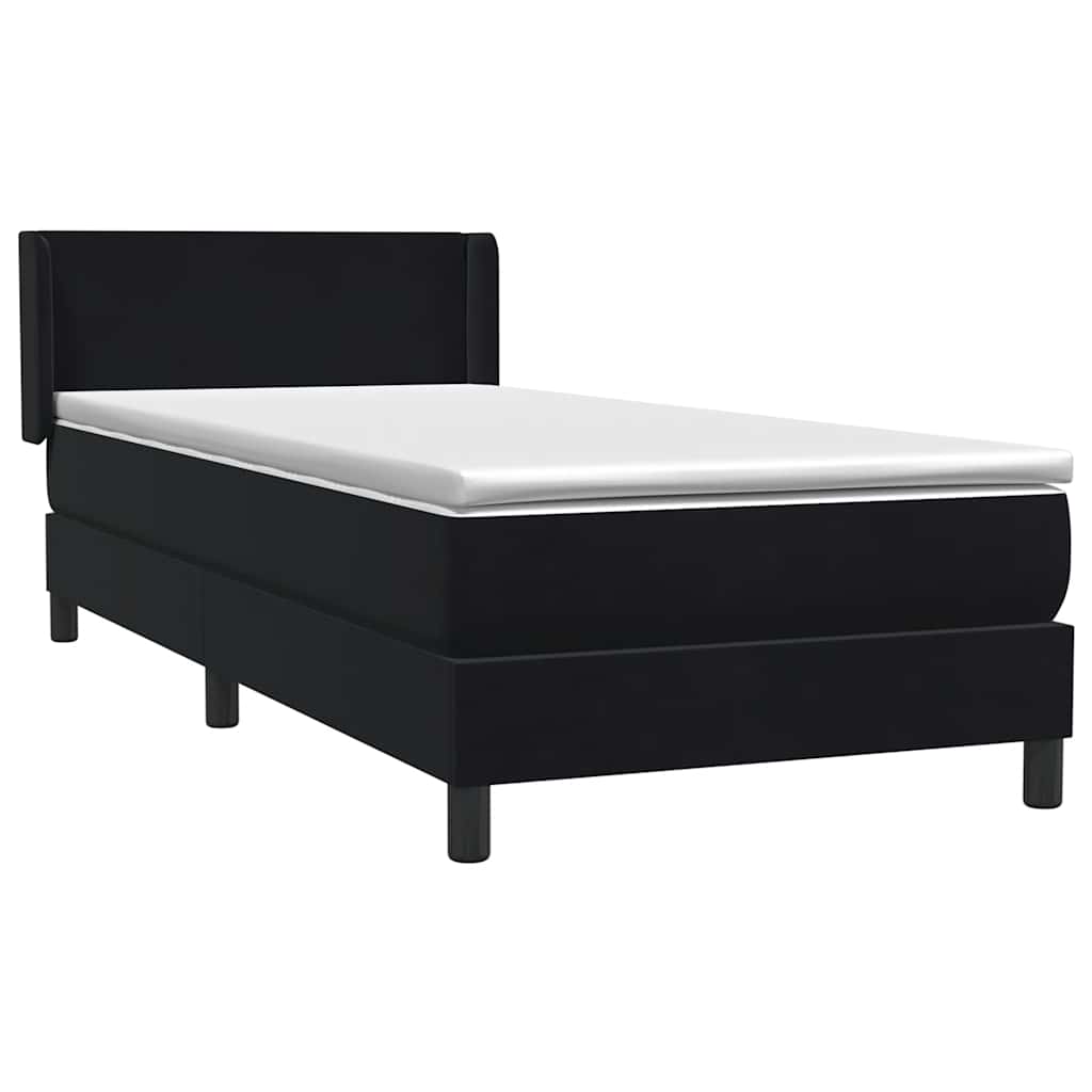 Boxspringbett mit Matratze Schwarz 80x210 cm Samt