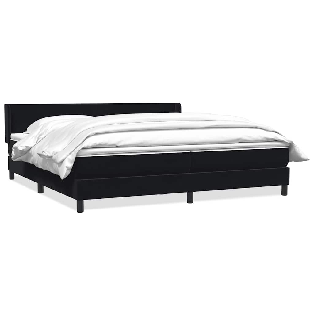 Boxspringbett mit Matratze Schwarz 200x210 cm Samt