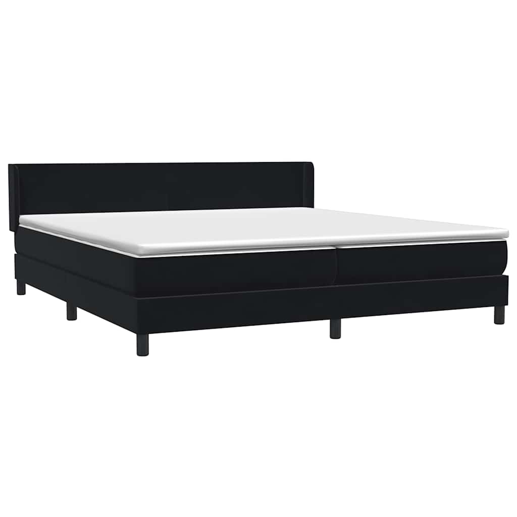 Boxspringbett mit Matratze Schwarz 200x210 cm Samt