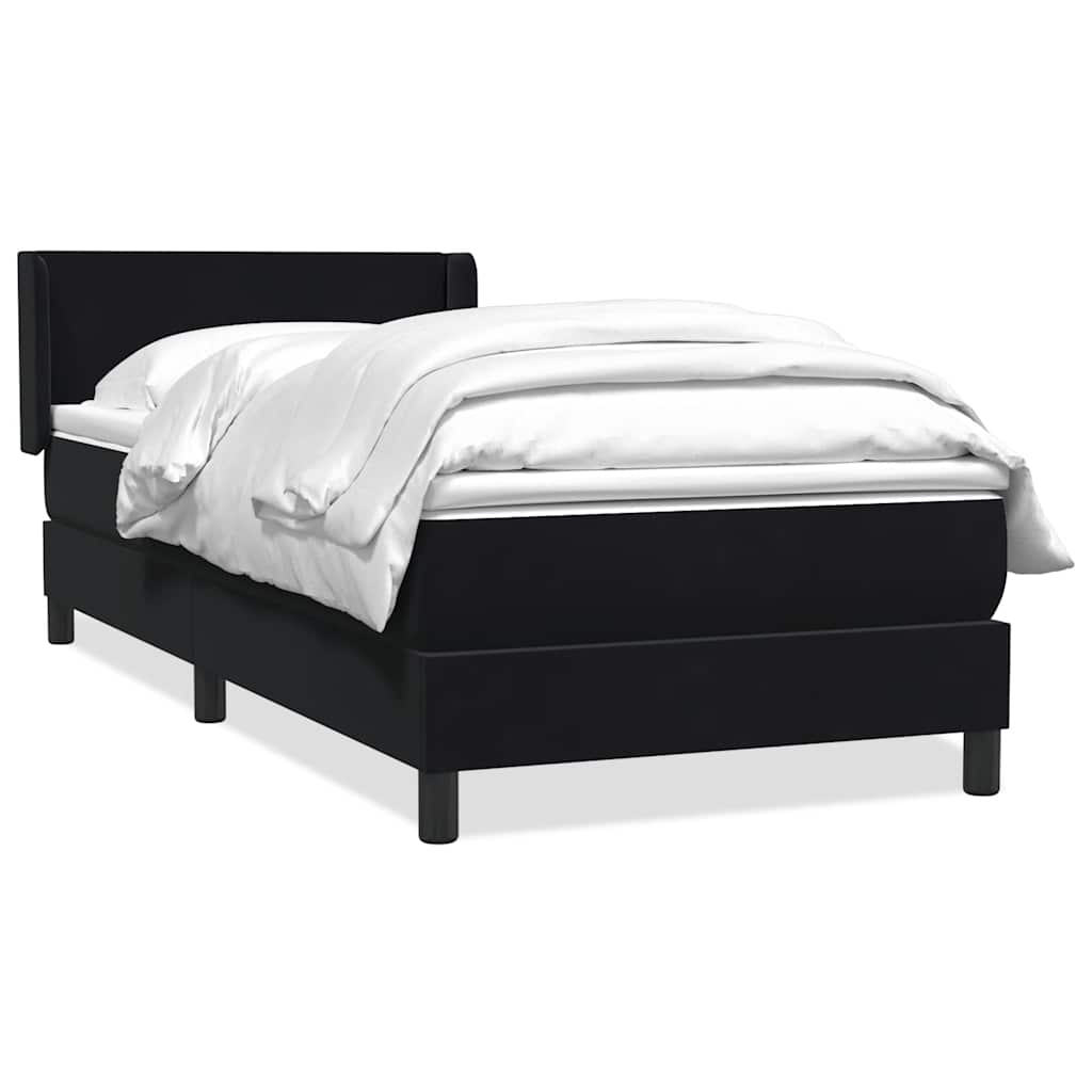 Boxspringbett mit Matratze Schwarz 80x220 cm Samt