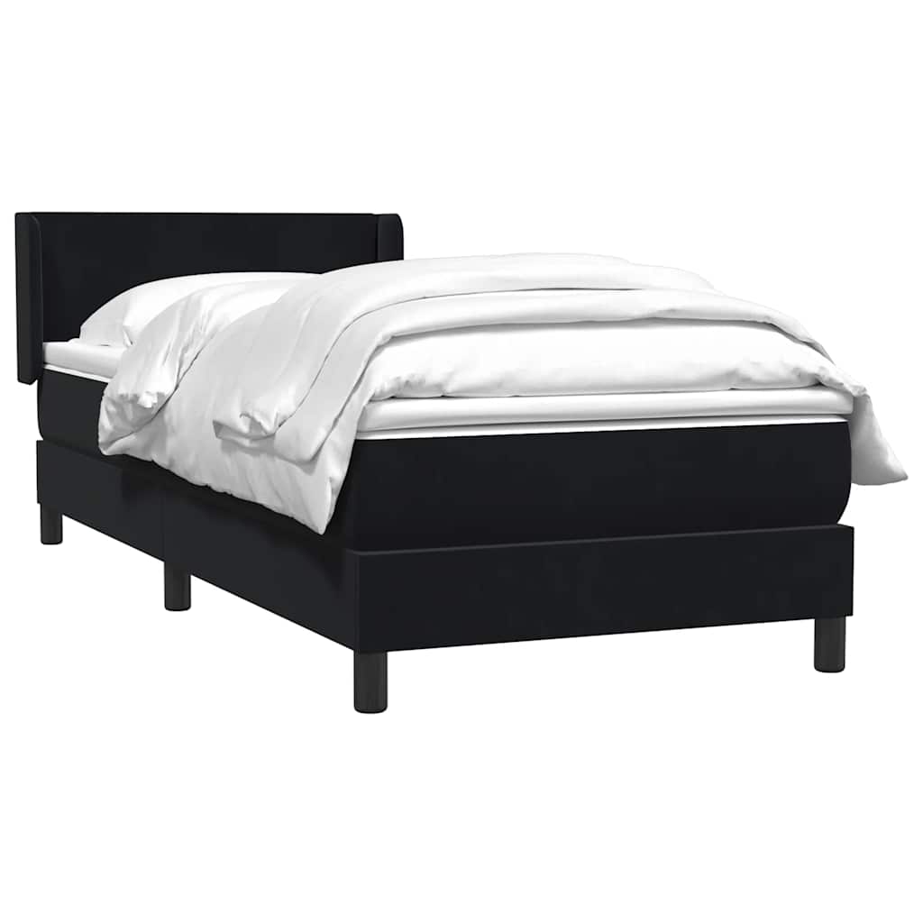 Boxspringbett mit Matratze Schwarz 80x220 cm Samt