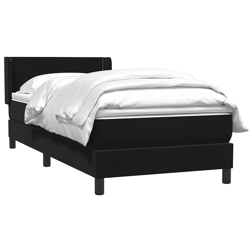 Boxspringbett mit Matratze Schwarz 80x210 cm Samt