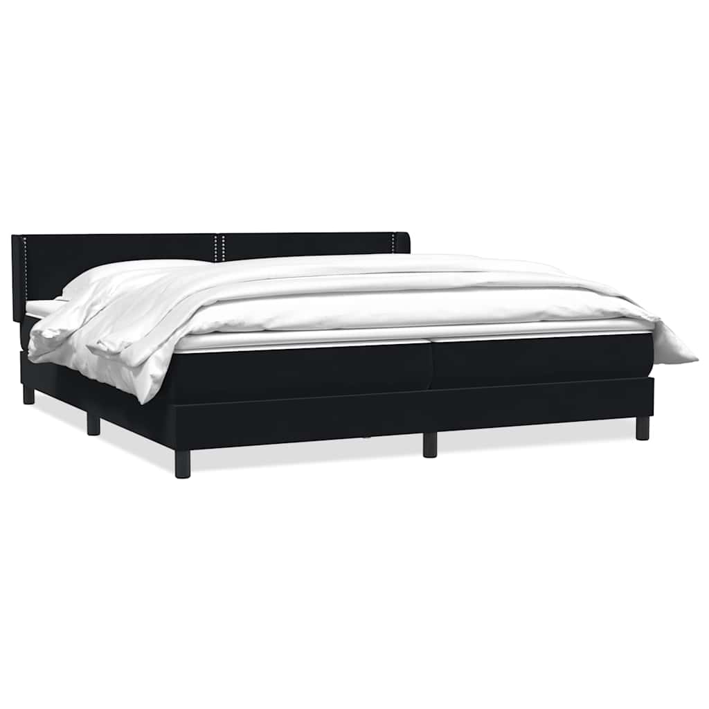 Boxspringbett mit Matratze Schwarz 200x210 cm Samt