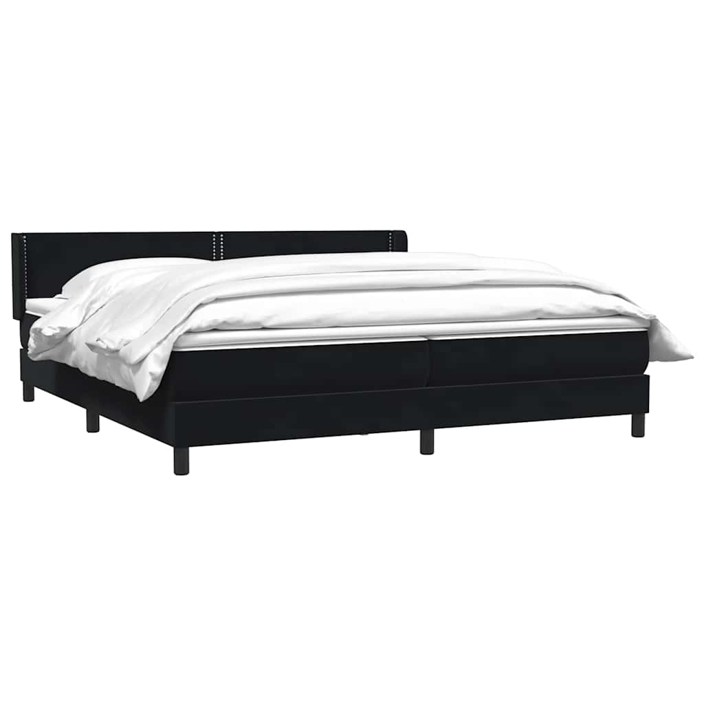 Boxspringbett mit Matratze Schwarz 200x210 cm Samt