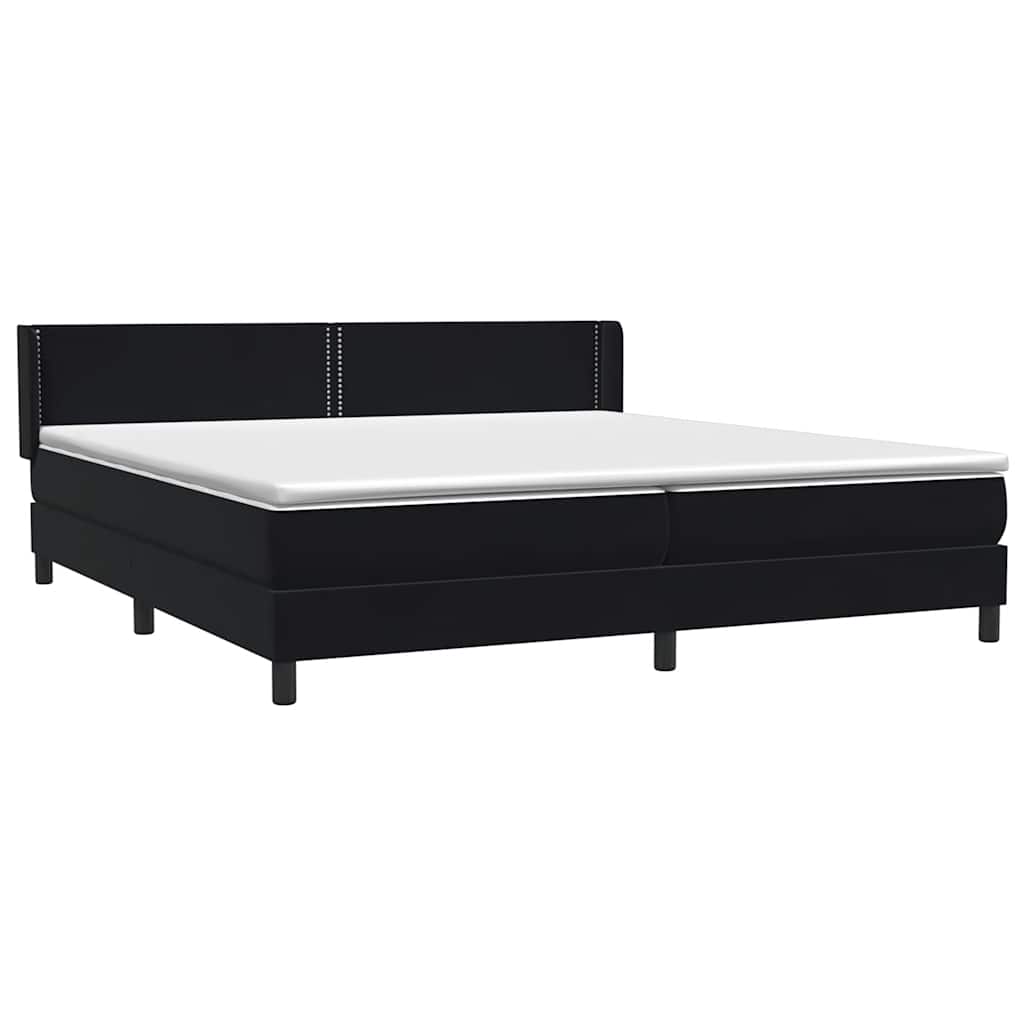 Boxspringbett mit Matratze Schwarz 200x210 cm Samt