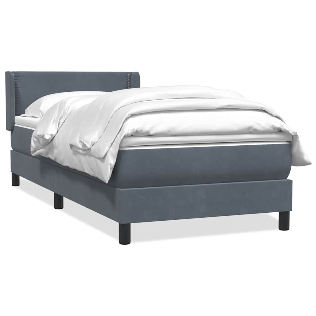 Boxspringbett mit Matratze Dunkelgrau 100x220 cm Samt