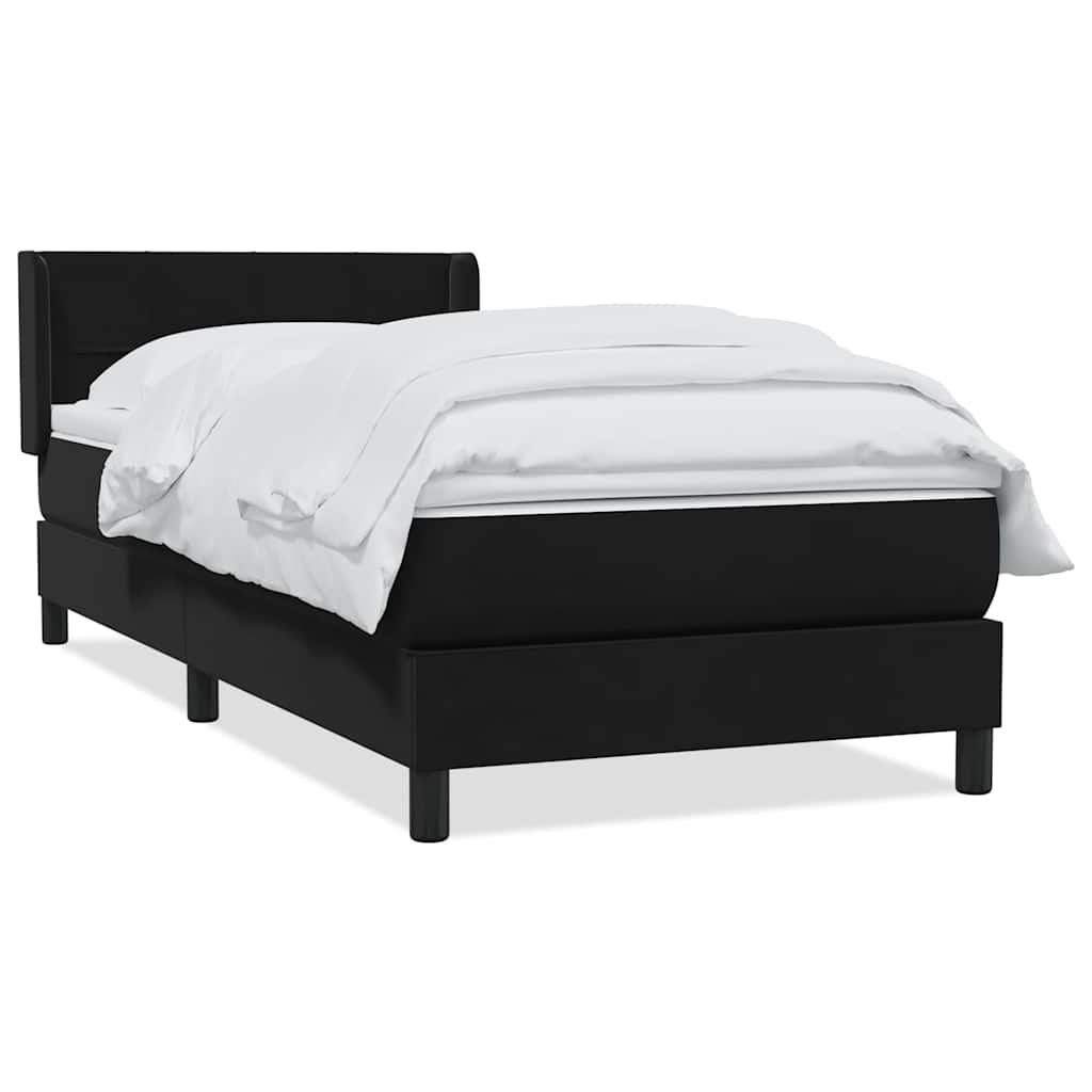 Boxspringbett mit Matratze Schwarz 80x210 cm Samt