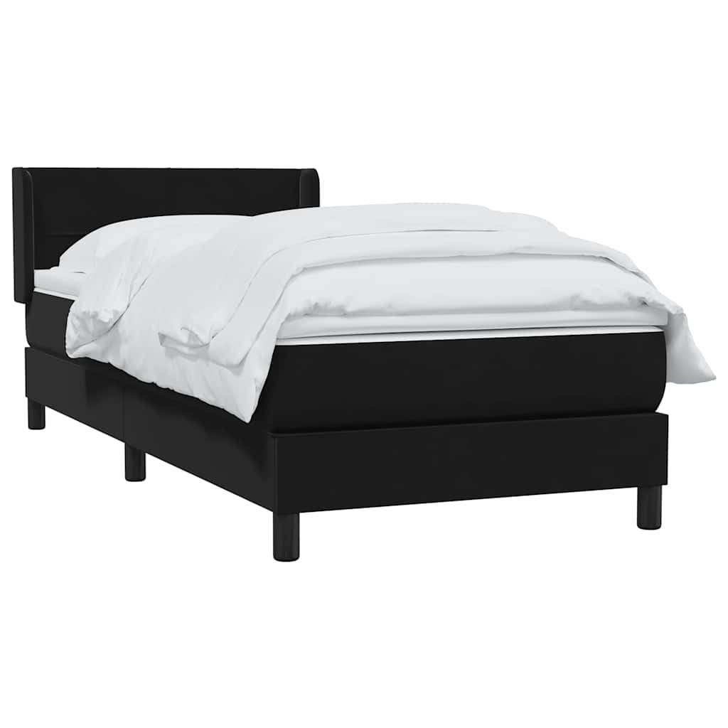 Boxspringbett mit Matratze Schwarz 80x210 cm Samt