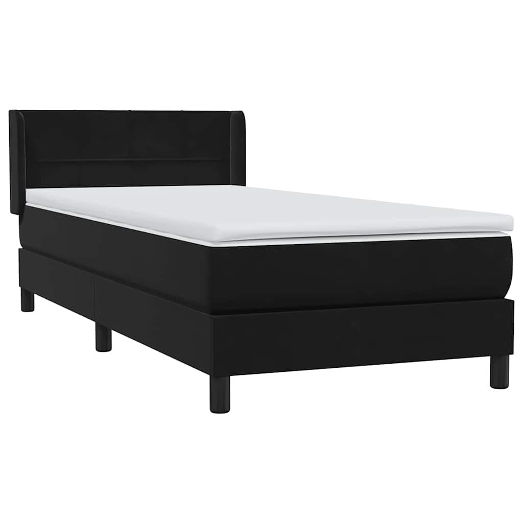 Boxspringbett mit Matratze Schwarz 80x210 cm Samt