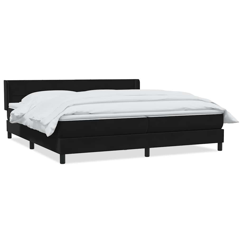 Boxspringbett mit Matratze Schwarz 200x210 cm Samt