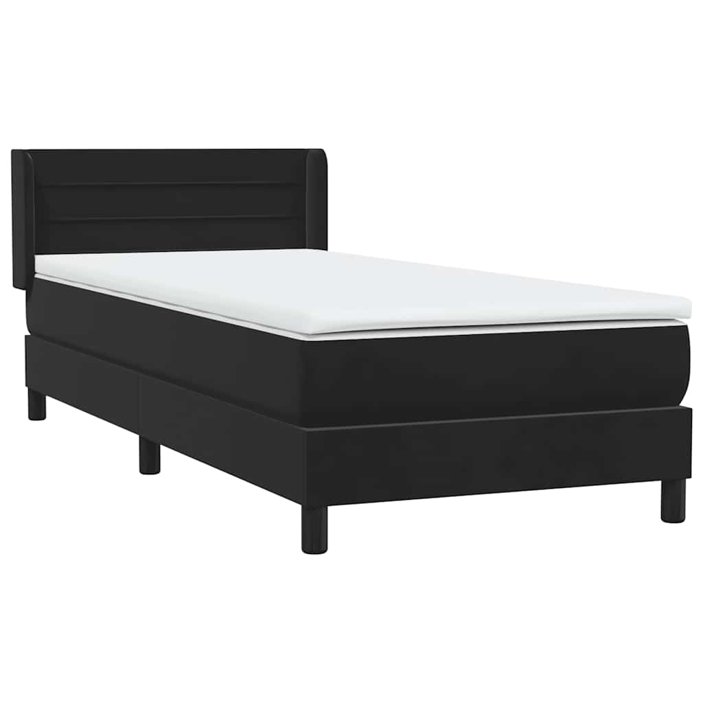 Boxspringbett mit Matratze Schwarz 80x210 cm Samt