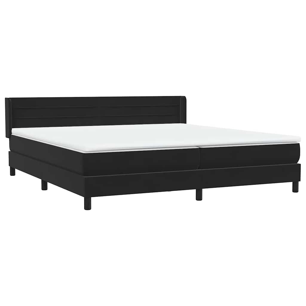 Boxspringbett mit Matratze Schwarz 200x210 cm Samt