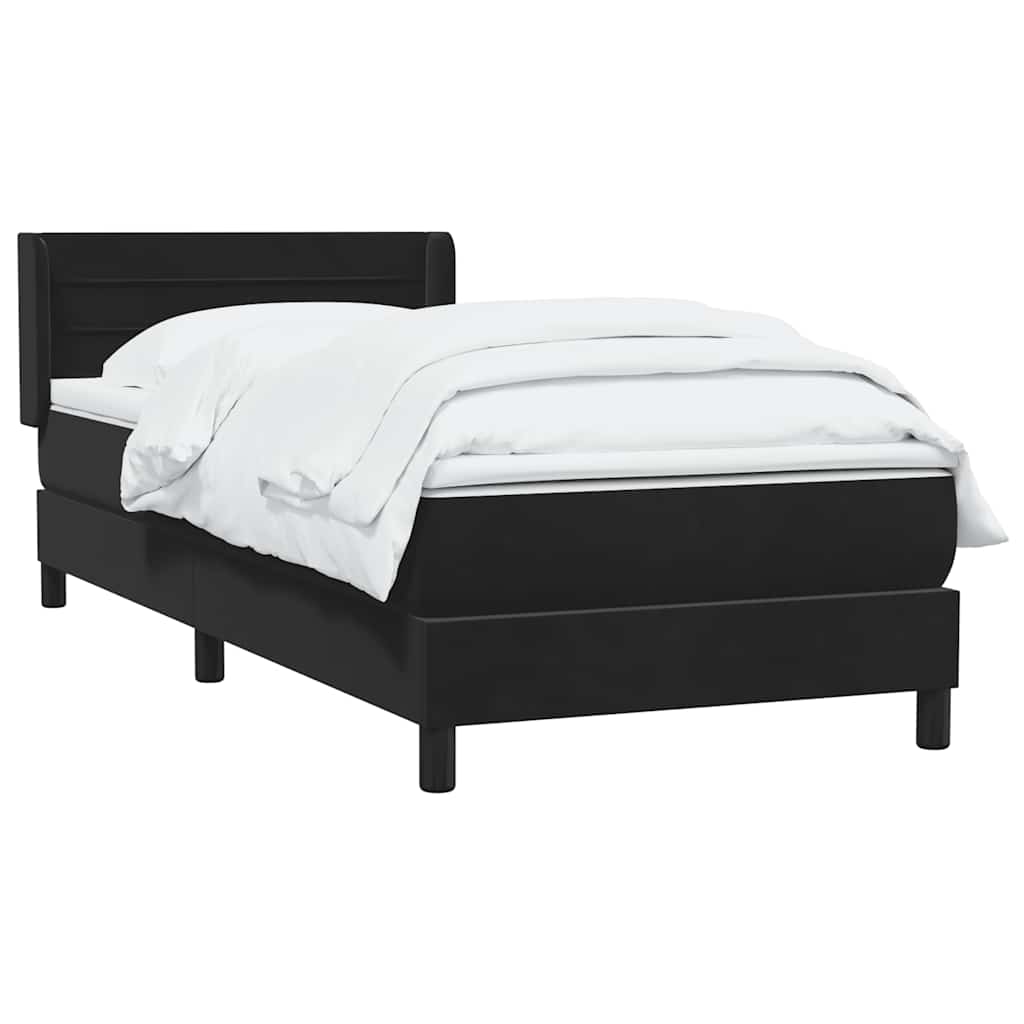 Boxspringbett mit Matratze Schwarz 80x220 cm Samt