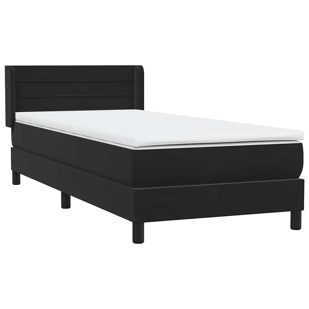 Boxspringbett mit Matratze Schwarz 80x220 cm Samt