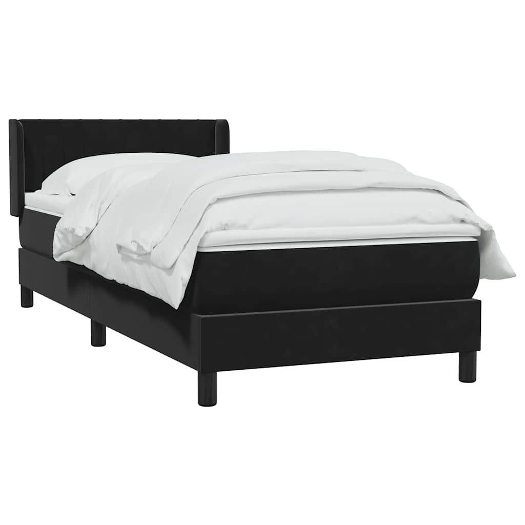 Boxspringbett mit Matratze Schwarz 80x210 cm Samt