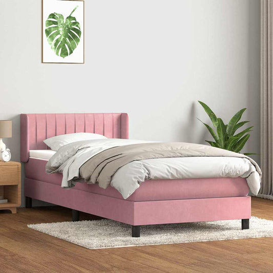 Boxspringbett mit Matratze Rosa 80x210 cm Samt