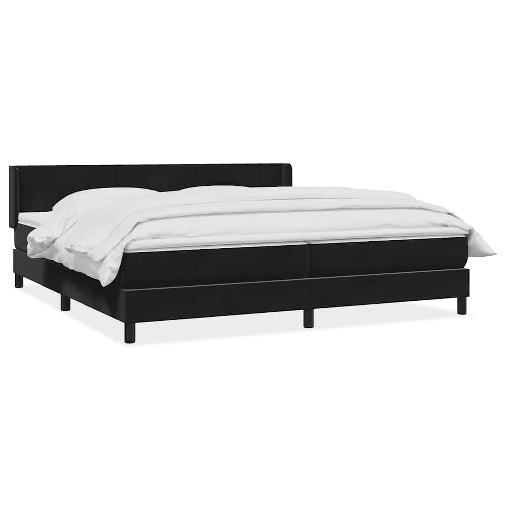 Boxspringbett mit Matratze Schwarz 200x210 cm Samt