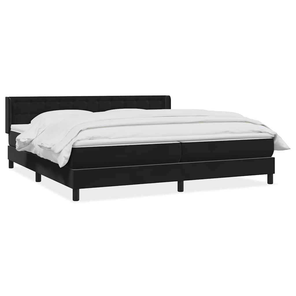 Boxspringbett mit Matratze Schwarz 200x210 cm Samt