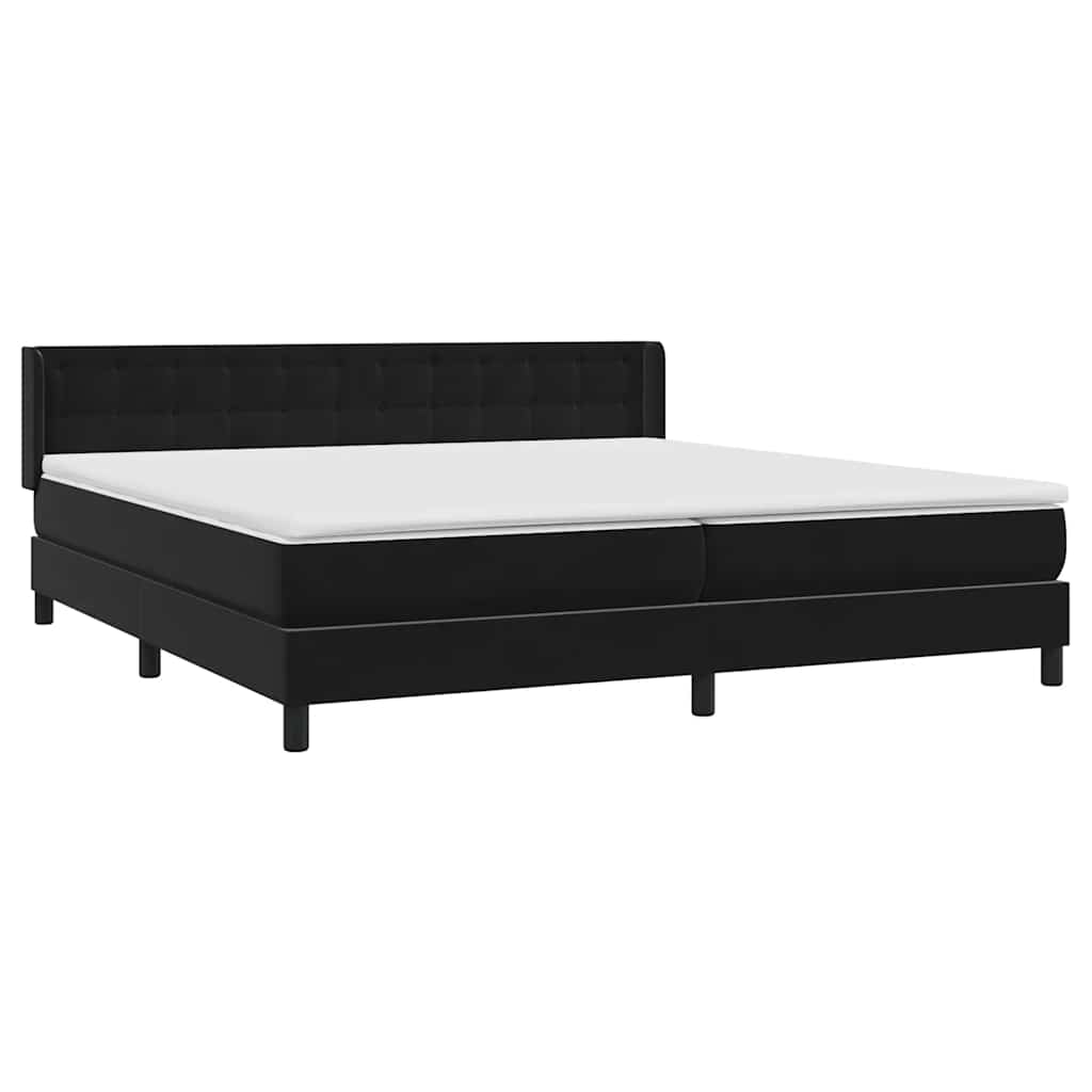 Boxspringbett mit Matratze Schwarz 200x210 cm Samt