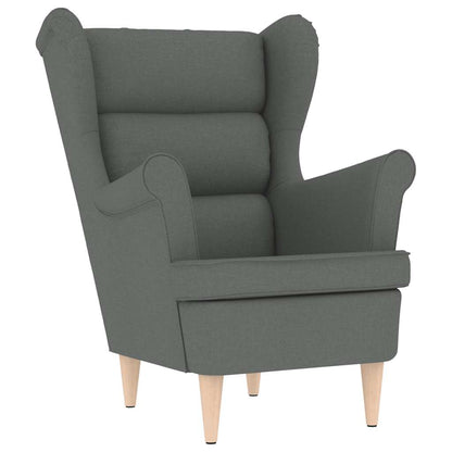 Sessel mit Fußhocker Dunkelgrau Stoff
