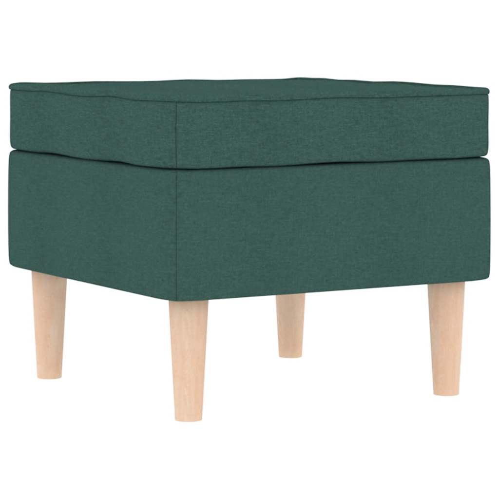 Fauteuil avec repose-pieds en tissu vert foncé