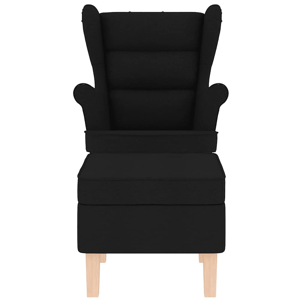 Schaukelstuhl mit Fußhocker Schwarz Stoff