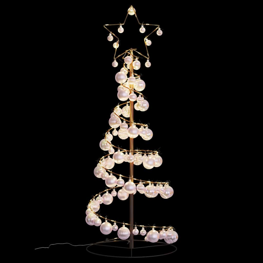 LED Weihnachtsbaum mit Kugeln 80 LEDs Warmweiß 120 cm