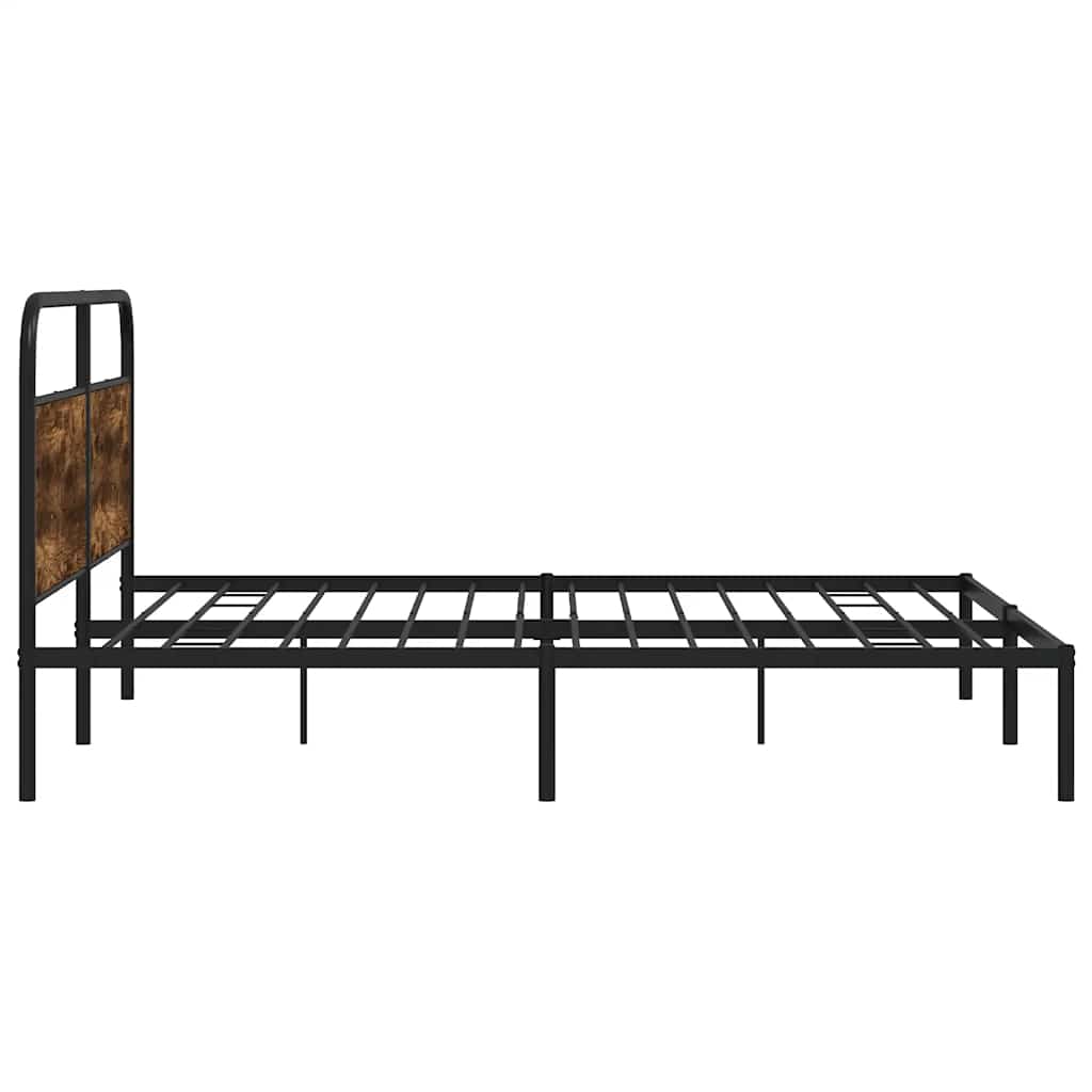 Metallbett ohne Matratze Räuchereiche 180x200 cm