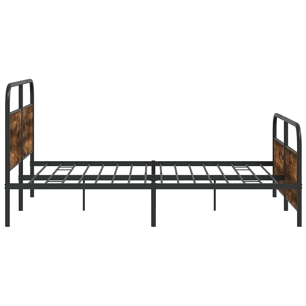 Metallbett ohne Matratze Räuchereiche 160x200 cm