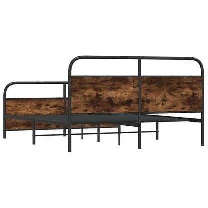 Metallbett ohne Matratze Räuchereiche 160x200 cm