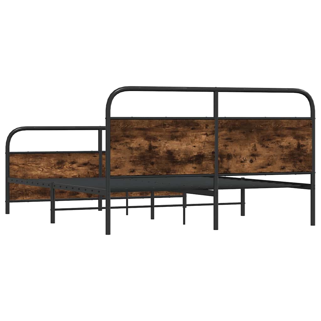 Metallbett ohne Matratze Räuchereiche 160x200 cm