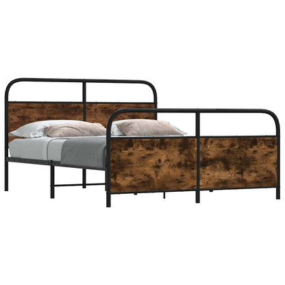 Metallbett ohne Matratze Räuchereiche 160x200 cm